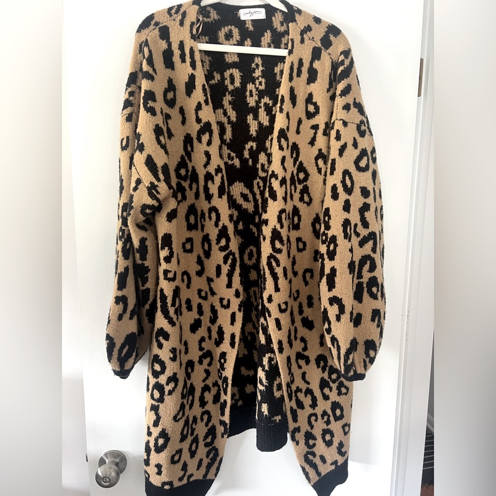 Carly Jean Los Angeles Leopard Cardigan